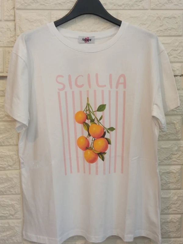 Γυναικείο Βαμβακερό T-Shirt με Πορτοκάλια – μπροστινή όψη